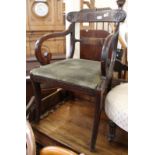 A Regency mahogany sabre legged dining chair