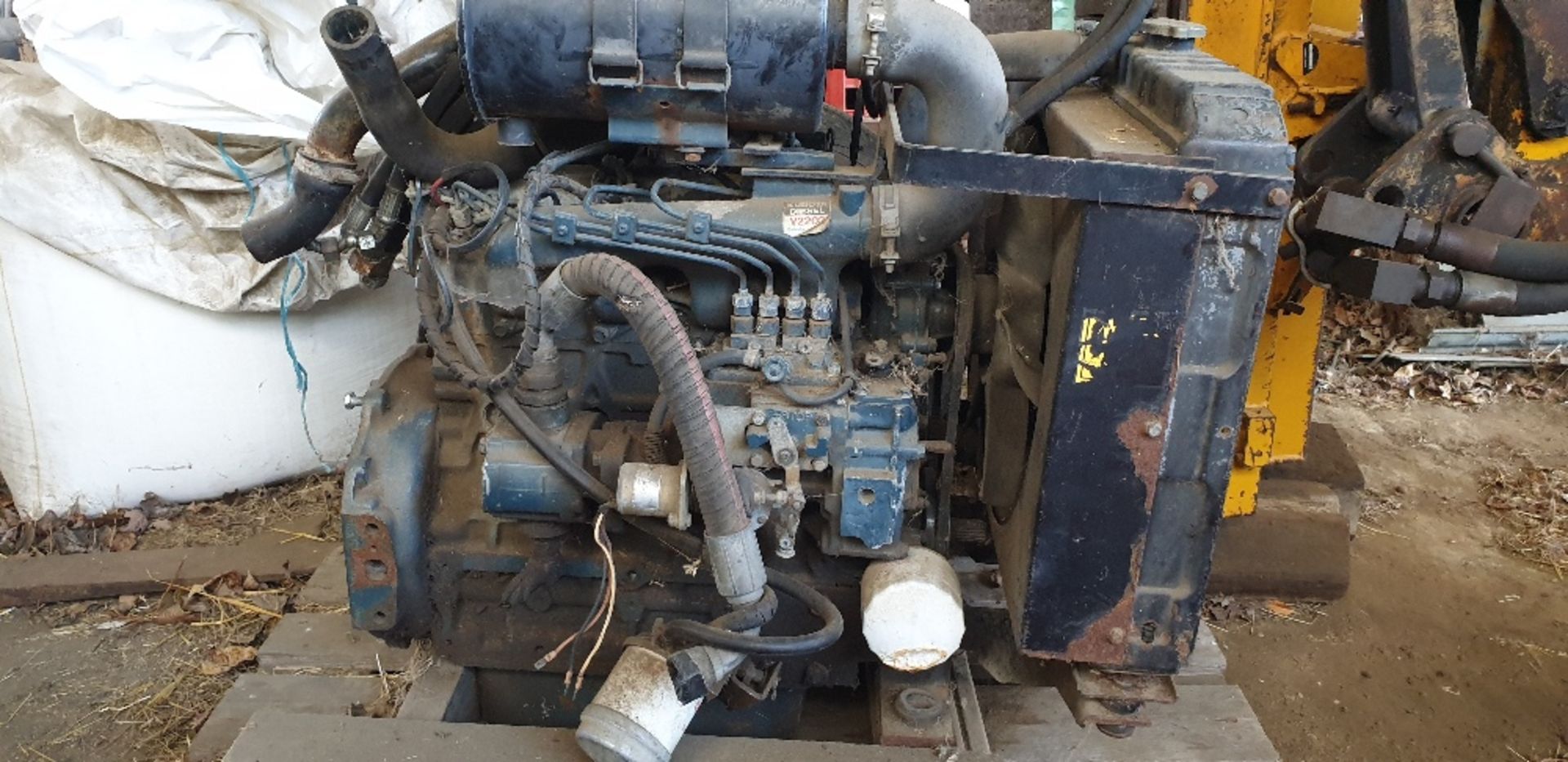 Diesel Engine 4 cly. c/w hydraulic pump and radiator. Stored near Ilketshall St Andrew, Beccles.