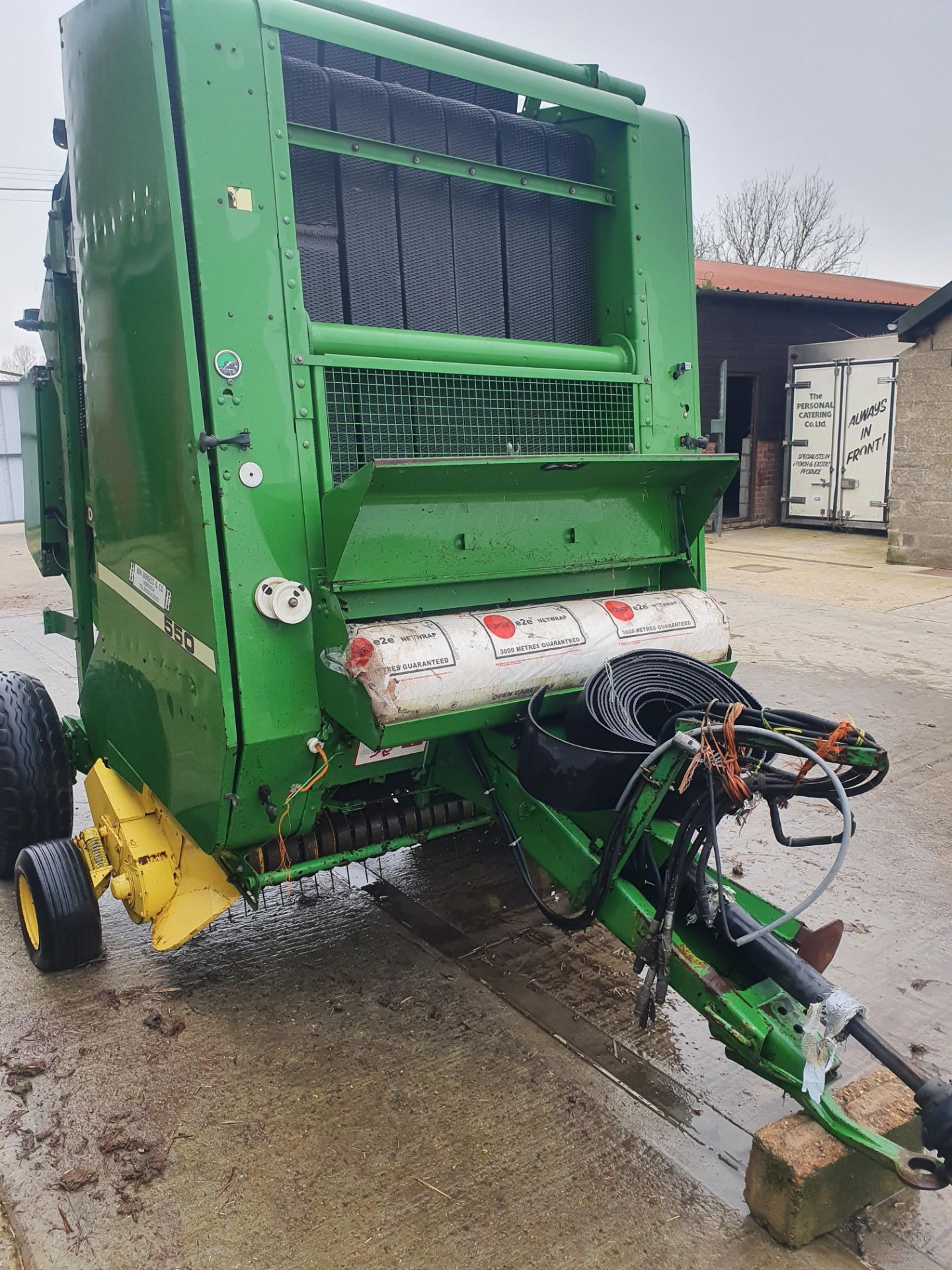 John Deere 550 round baler. Stored near Fressingfield, Suffolk. - Image 3 of 4