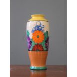 A 1930's Clarice Cliff Gayday Bizarre pattern vase,