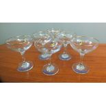 A set of six Babycham glasses