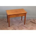 A teak occasional table with single drawer