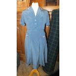 A 1940's pale blue sailor style dress