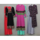 Selection of women's dresses including original Benetton jumper dress, David Silverman dress,