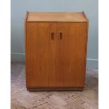A 1970's teak effect record cabinet