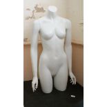 A female shop mannequin torsos with arms and hands marked MAF