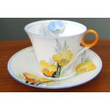 A Shelley cup and saucer with poppy decoration