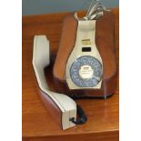 A 1970s ITT Italian leather covered telephone