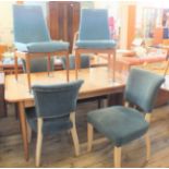 A Robert Heritage for Archie Shine teak Hamilton extending dining table with two original chairs