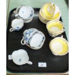 A late 19th Century German blue and white part tea set with crossed swords mark to base plus a