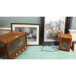 An Art Deco style radio, another,