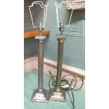 A pair of column form table lamps