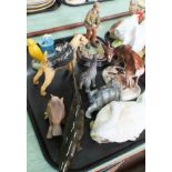 A collection of assorted ornaments and figurines including Beswick,