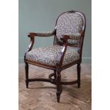 A 19th mahogany armchair from a 1st class liner's saloon