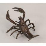 A miniature bronze of a lobster,