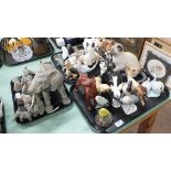 A quantity of animal figurines including a Beswick stag etc (three trays)