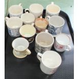 Twelve mid to late 19th Century childs pottery mugs