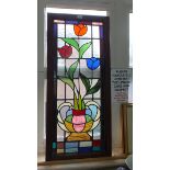 An Art Nouveau stained glass lead light,