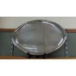 A silver plated oval tray