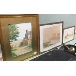 Three late 19th Century watercolours including a river at Woodbridge,