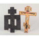Two Russian crosses including a metal example