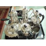 A silver plated teapot,