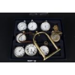 Eight various pocket watches including one silver cased, gold plated,