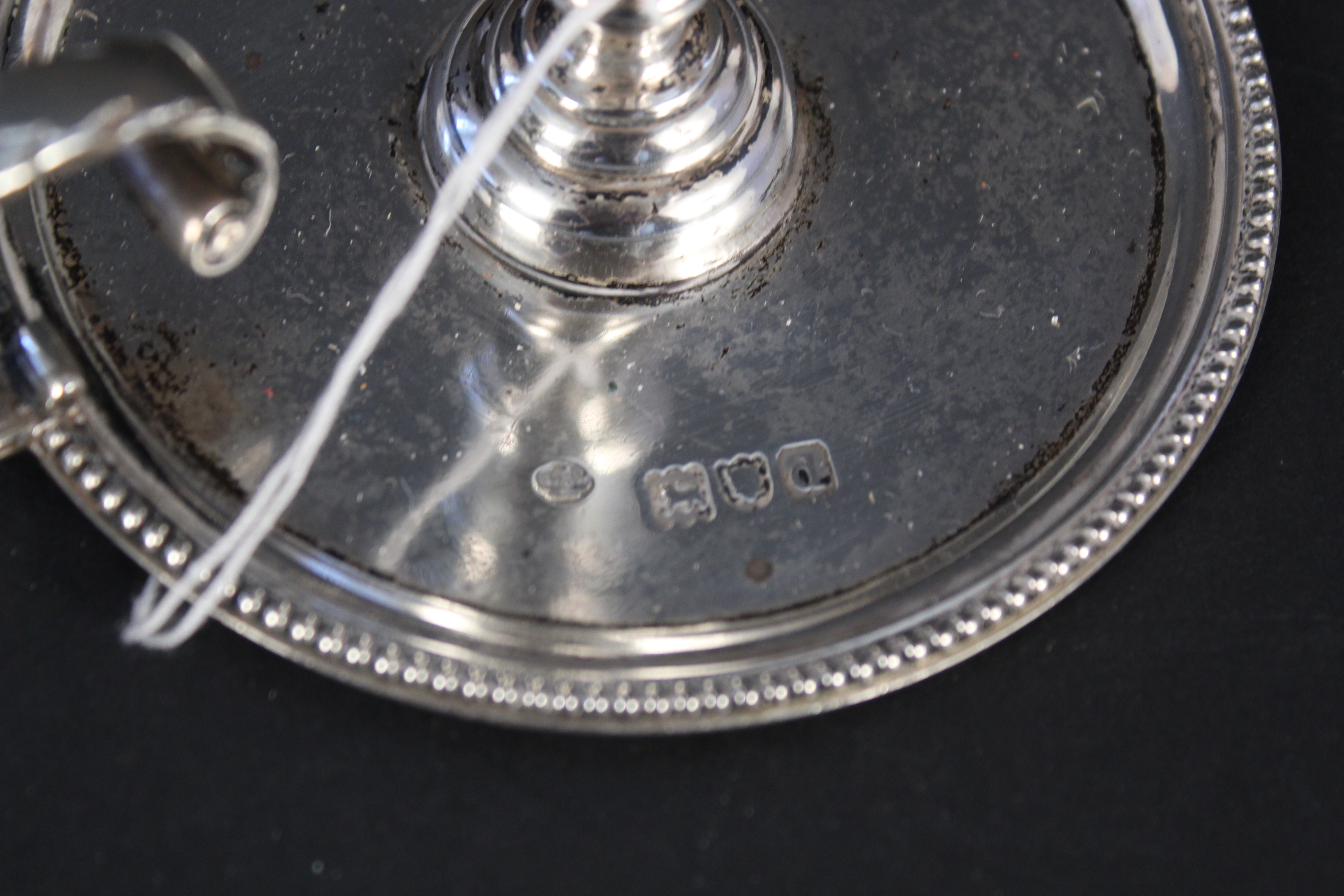 A miniature silver chamberstick with beaded edge detail, hallmarked London 1899, - Image 2 of 3