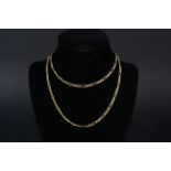 An 18ct gold flat link necklace, approx 8.