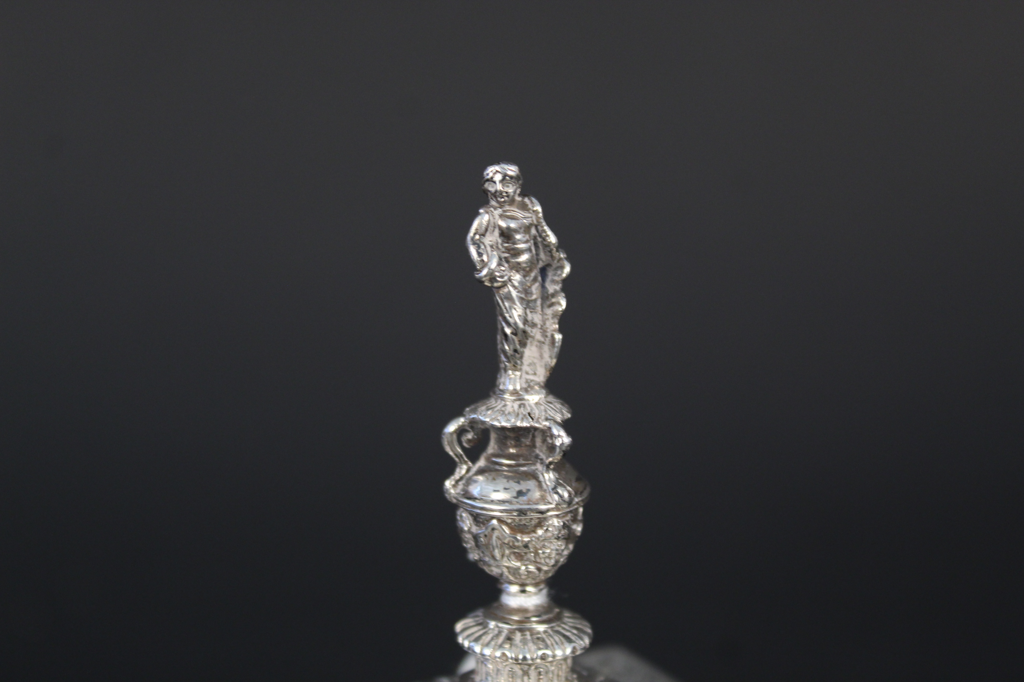 An unusual highly decorated silver inkwell, the main four sided body has a different Roman Goddess, - Image 2 of 3