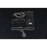 Two silver watch chains,