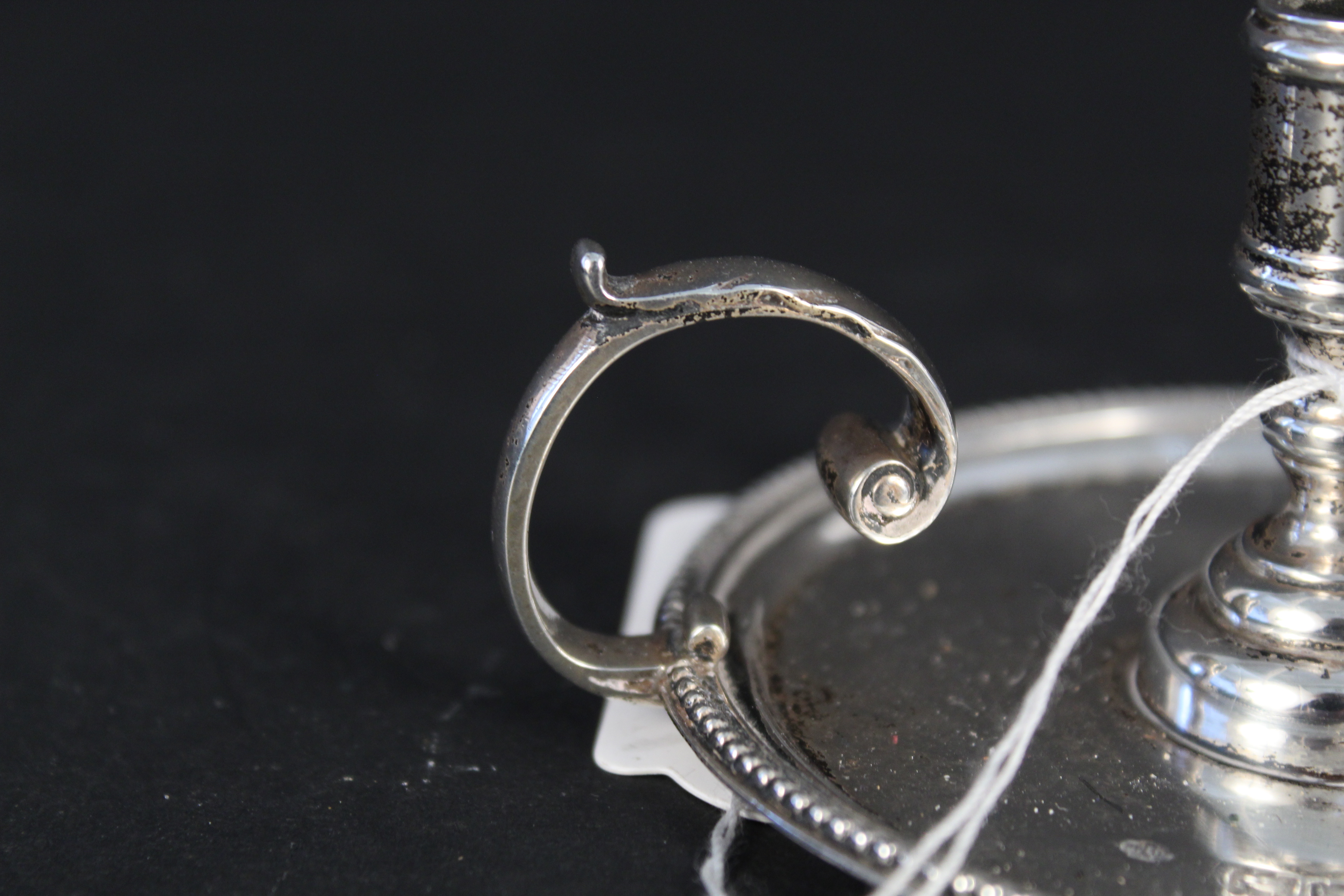 A miniature silver chamberstick with beaded edge detail, hallmarked London 1899, - Image 3 of 3