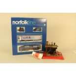 A vintage Mamod stationary model steam engine plus boxed Corgi 'Norfolk Line' model trucks and cars