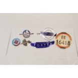 Six assorted badges including Festival of Britain,
