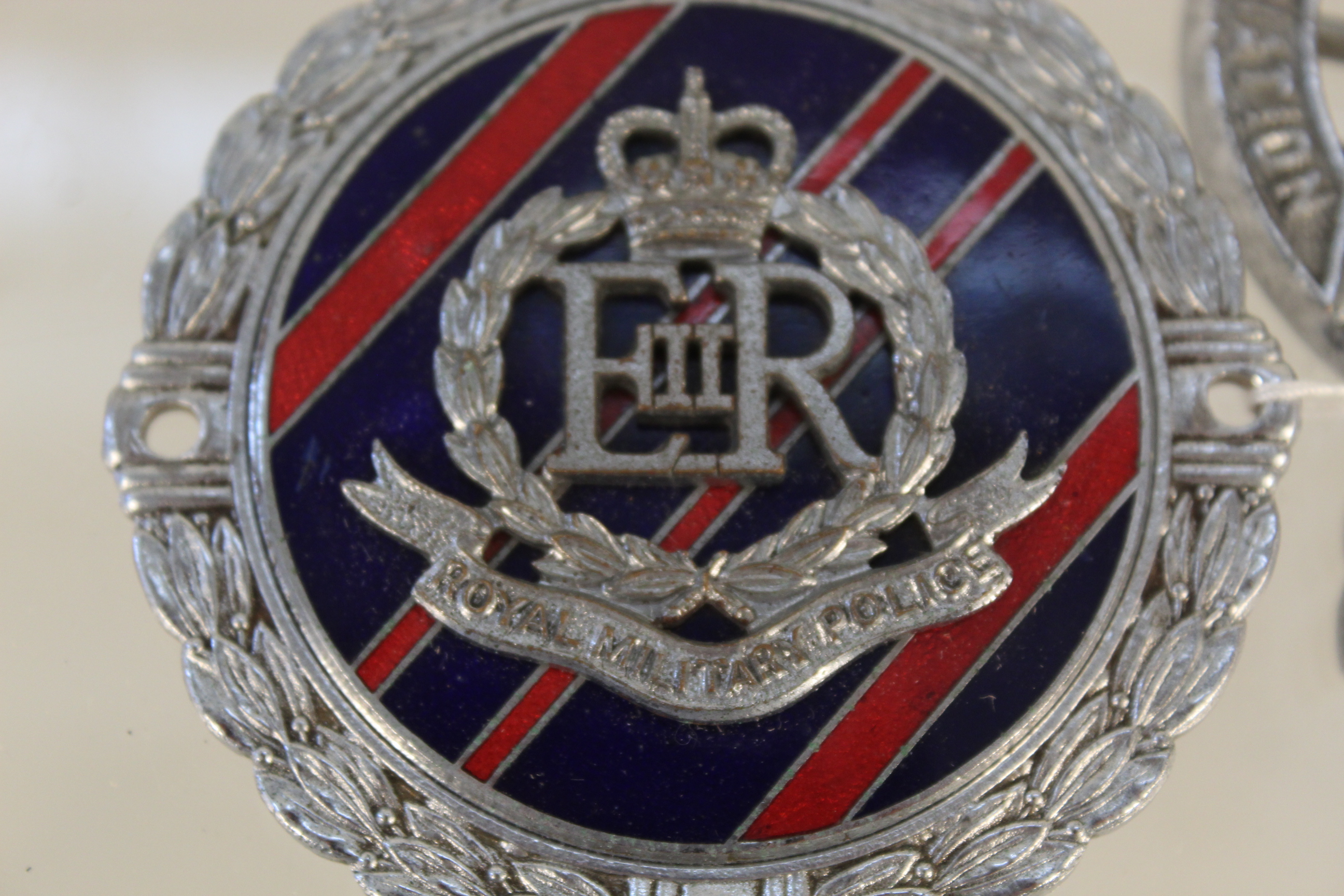 A Civil Service Motoring Association and a military police car badge - Image 3 of 3