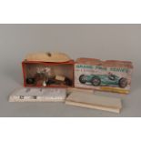 A boxed vintage racing car model kit