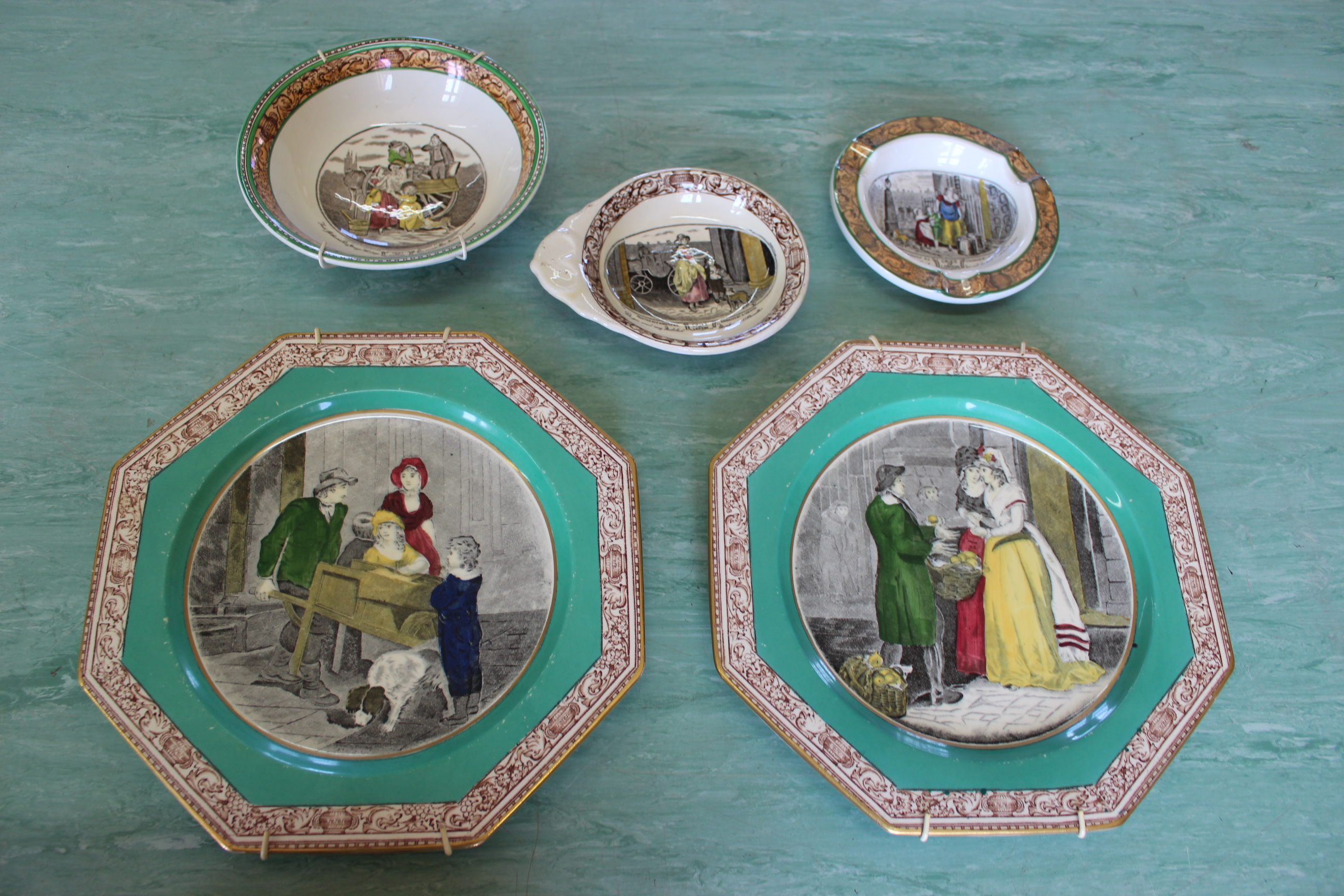 Two trays of Adams 'Cries of London' etc transfer ware - Image 5 of 6