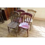 Four assorted kitchen chairs