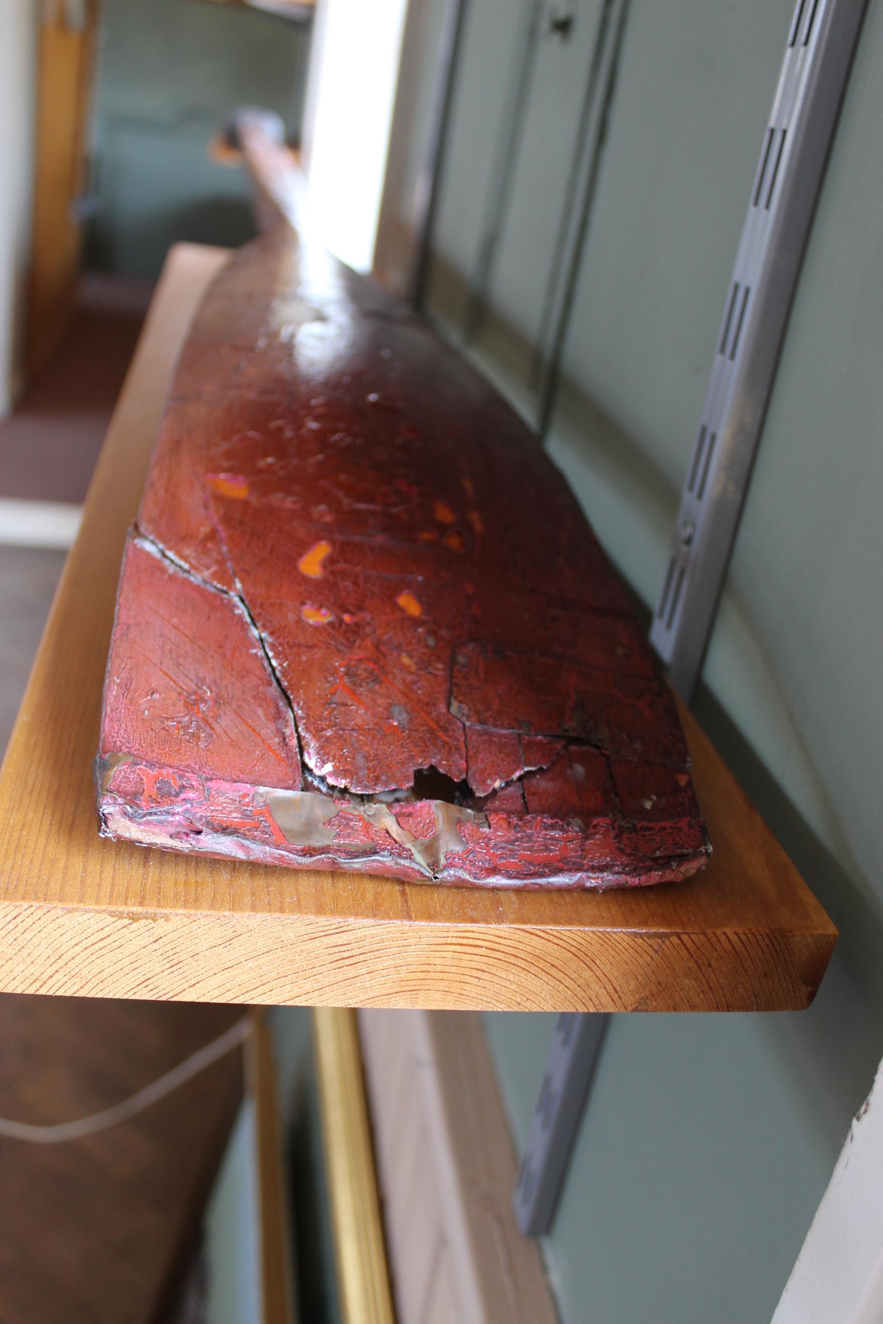 A 12 feet wooden oar, the painted blade: 'Downing 2nd May Boat 1946' and crest, - Image 4 of 7