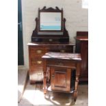 An Edwardian dressing chest and tile topped washstand