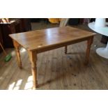 A pine kitchen table