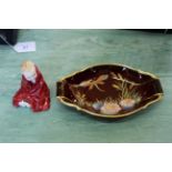 A Carlton ware 'Rouge Royale' oval dish plus a Royal Doulton figurine 'This Little Pig' HN 1793,