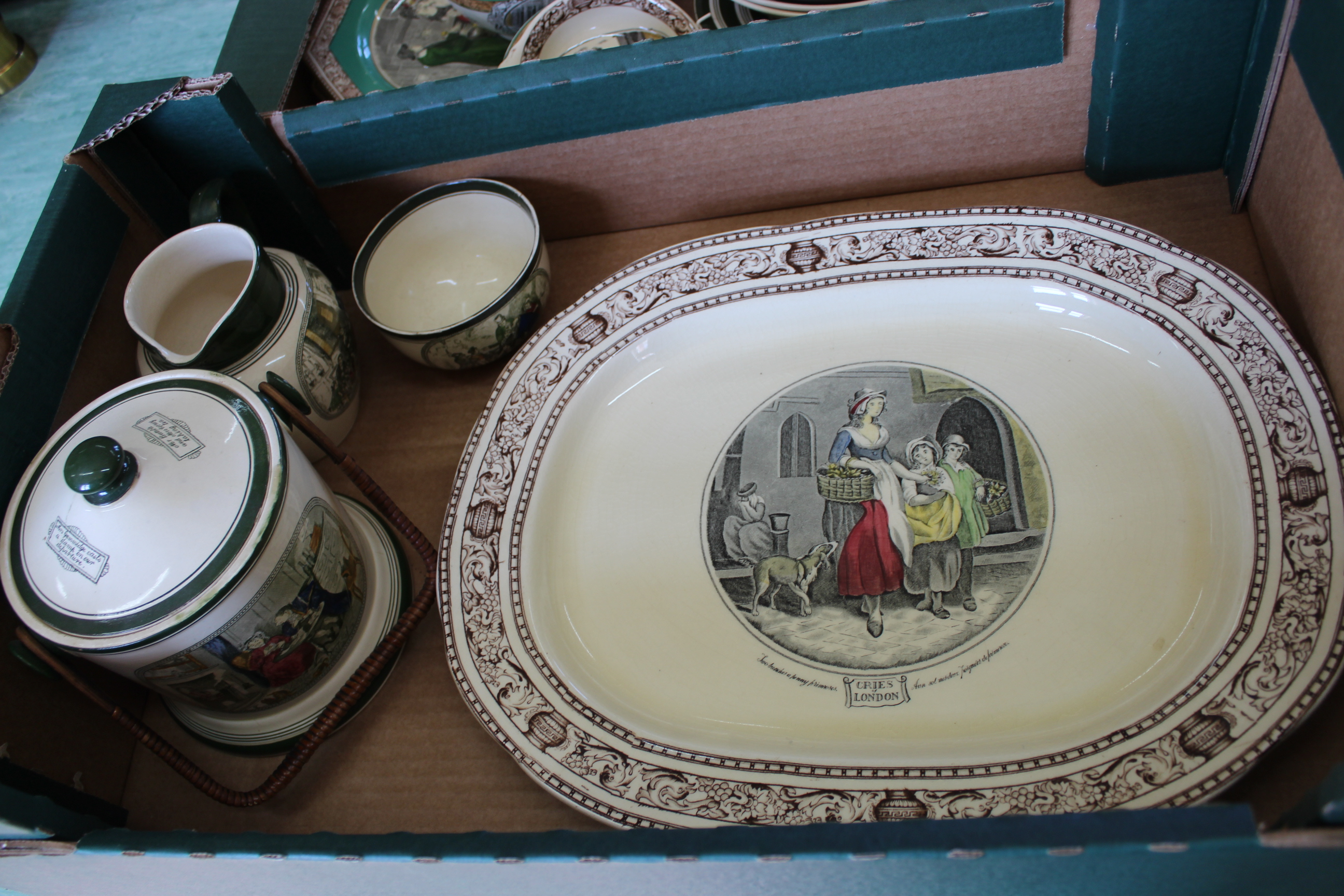 Two trays of Adams 'Cries of London' etc transfer ware - Image 3 of 6