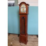 A mahogany long case clock with eight day chiming movement