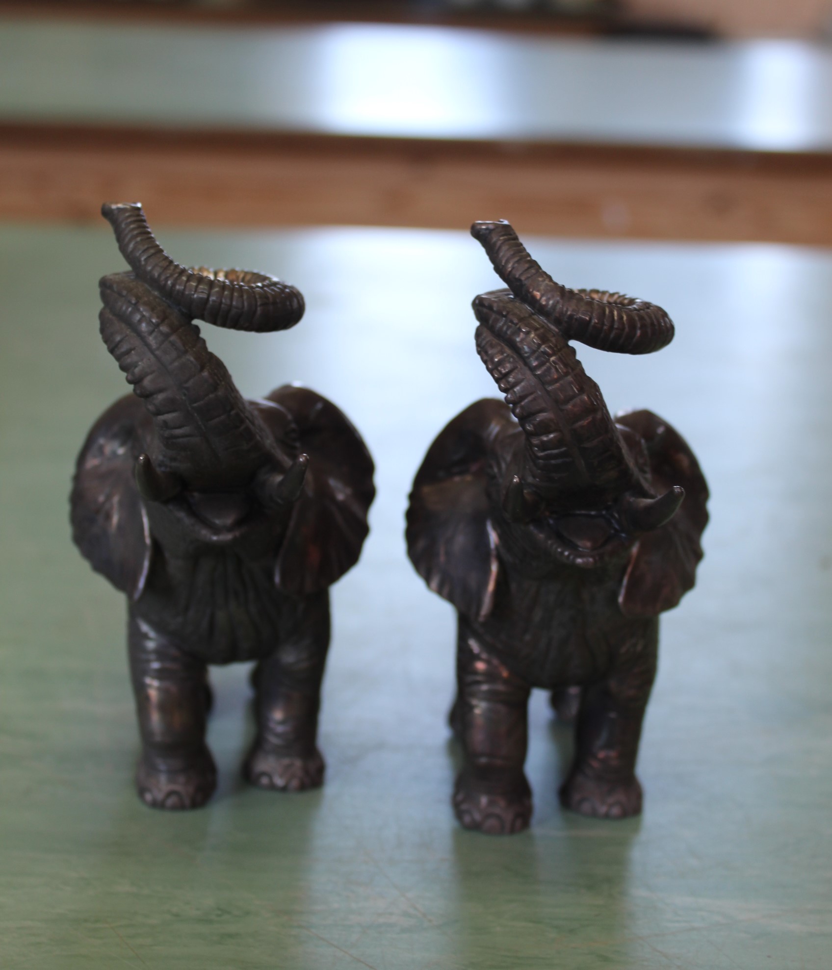 A pair of South African silver coated elephants marked 'Argent' - Image 3 of 3