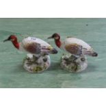 A pair of antique Staffordshire style birds