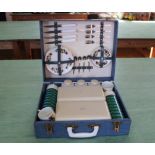 A Hawker Marris Sirram picnic set in blue carry case