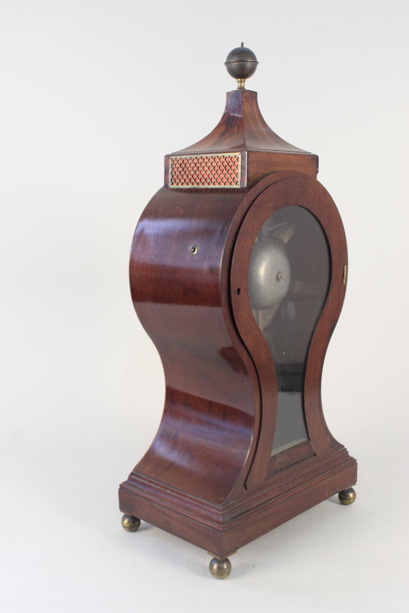 An inlaid mahogany balloon clock by Henry Harris, - Image 2 of 8