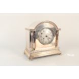 A Medille D'or Paris 1900, Samuel mark, silver plated mantel 8 day clock,