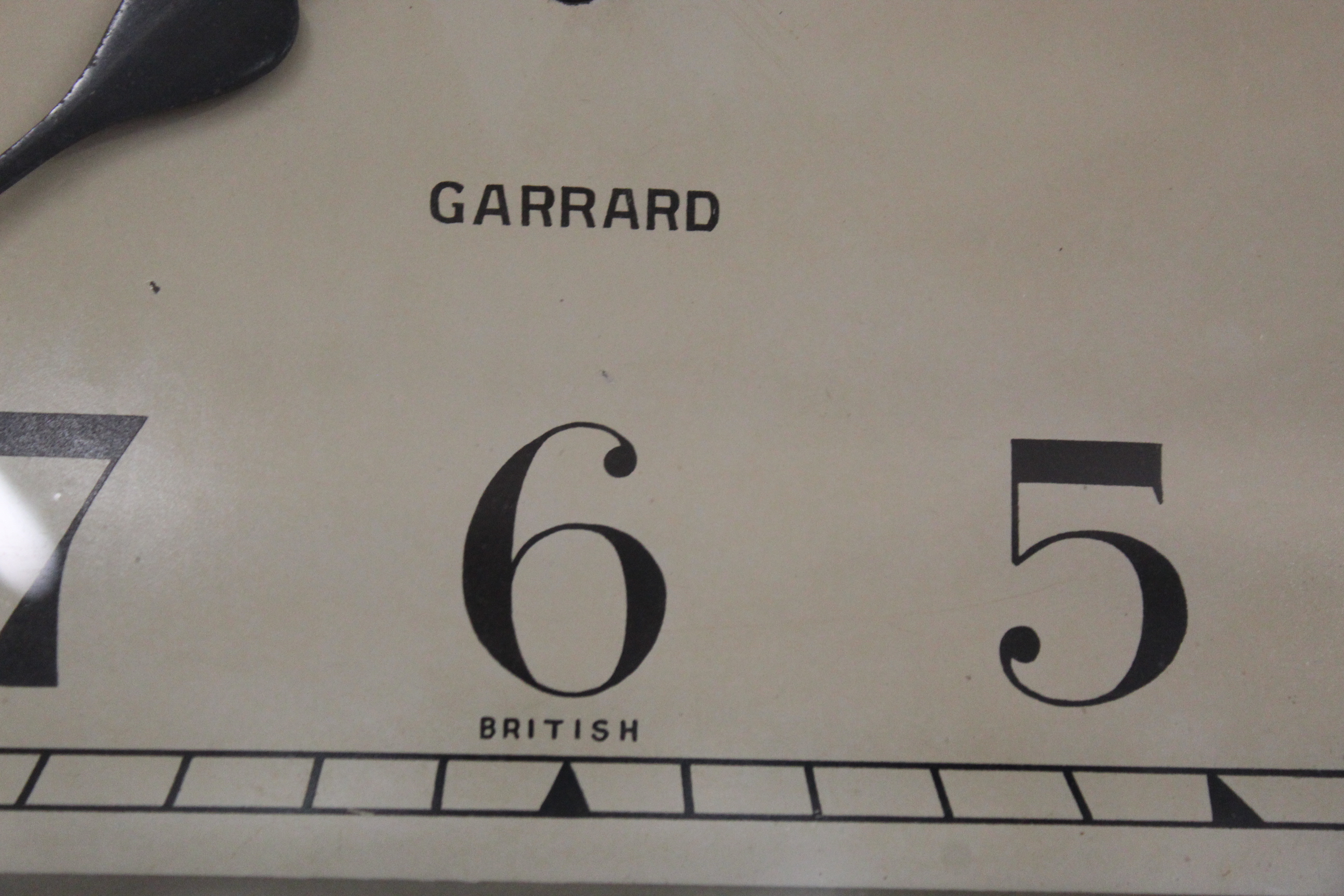 A 1930's chrome and oak Garrard wall clock, - Image 3 of 5